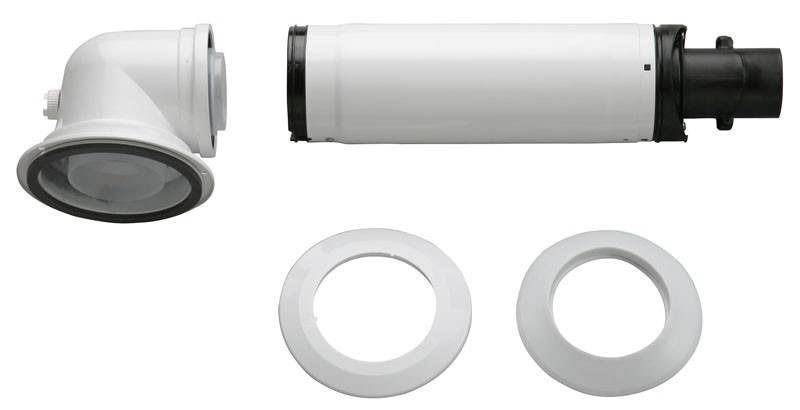 Горизонтальний коаксіальний комплект Bosch AZB 916 Ø60/100 L=900-1200 мм + коліно 90° (знижений у ціні товар) в інтернет-магазині, головне фото