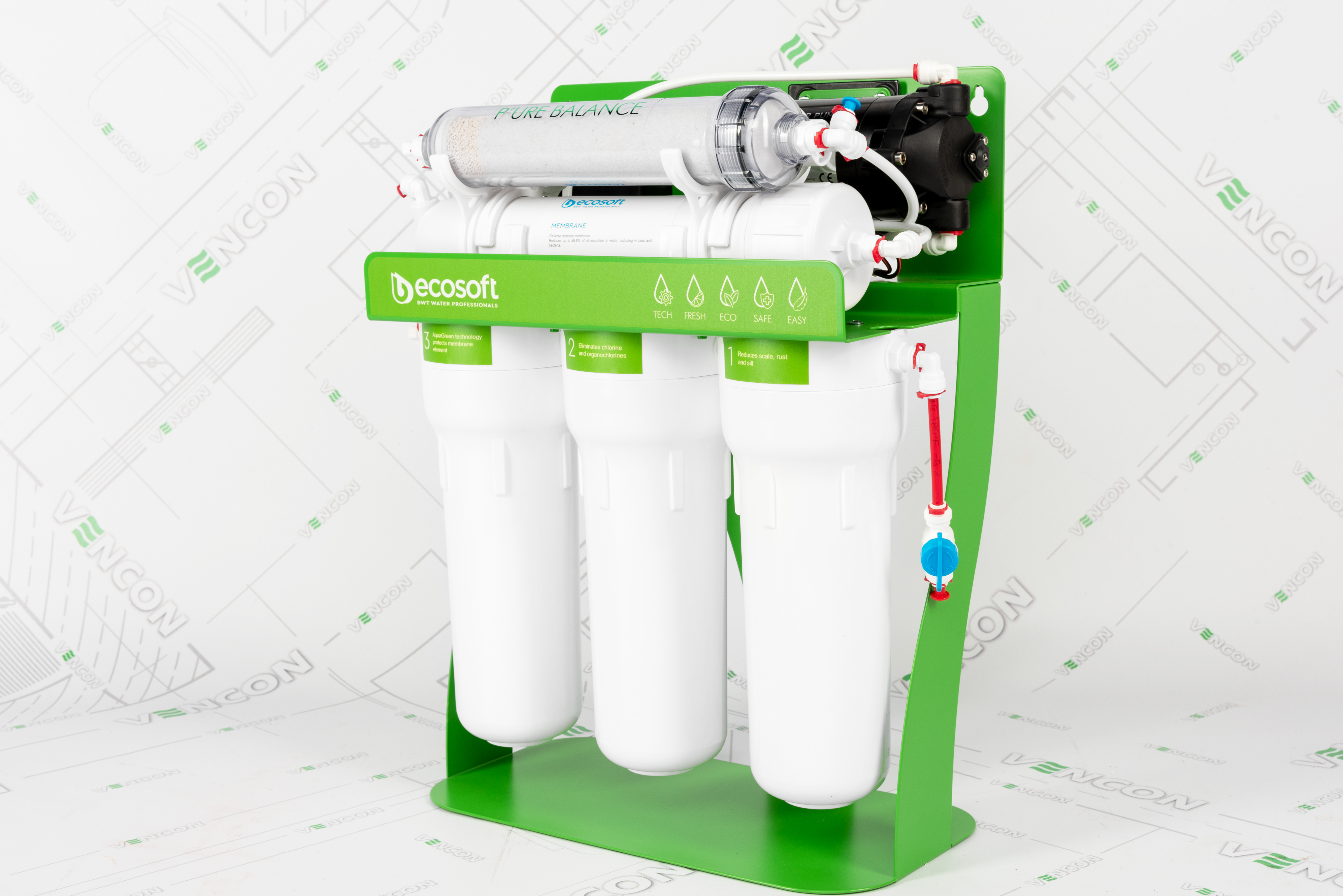 Фильтр для воды Ecosoft P'ure Balance MO675MBALPSECO на металлической раме с помпой цена 27600.00 грн - фотография 2