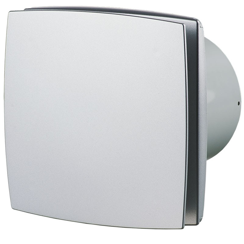 Серый вытяжной вентилятор Вентс 125 ЛДТ алюминий матовый