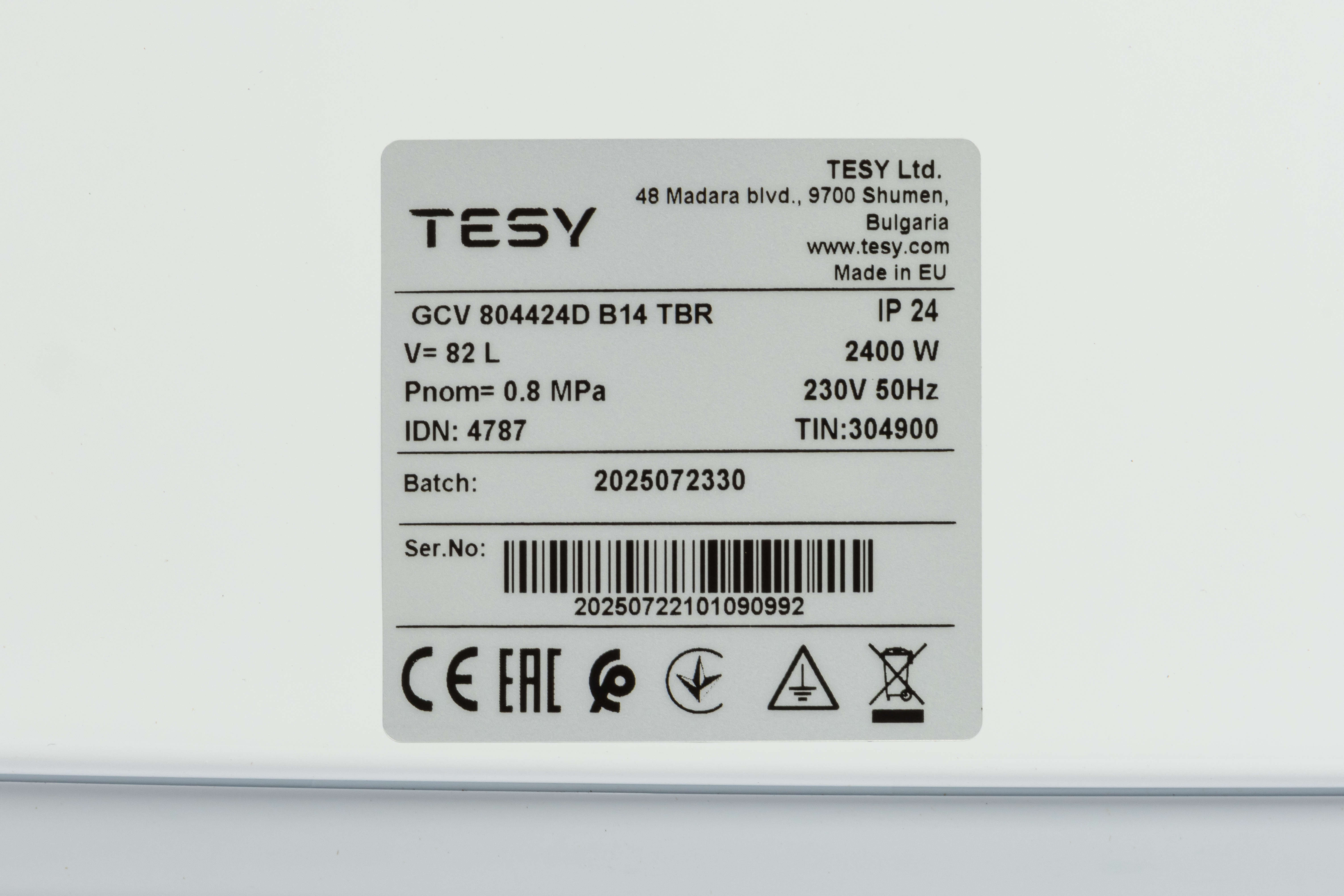 Бойлер Tesy Anticalc GCV 804424D B14 TBR (5 лет безусловной гарантии) характеристики - фотография 7