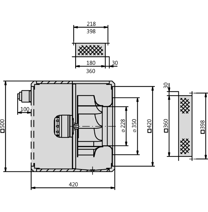 Rosenberg UNO ME 50-355-4 E Габаритные размеры