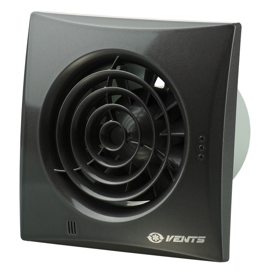 Вентилятор Вентс тихий (до 27 Дб) Вентс 100 Квайт Т черный сапфир лак RAL 9005