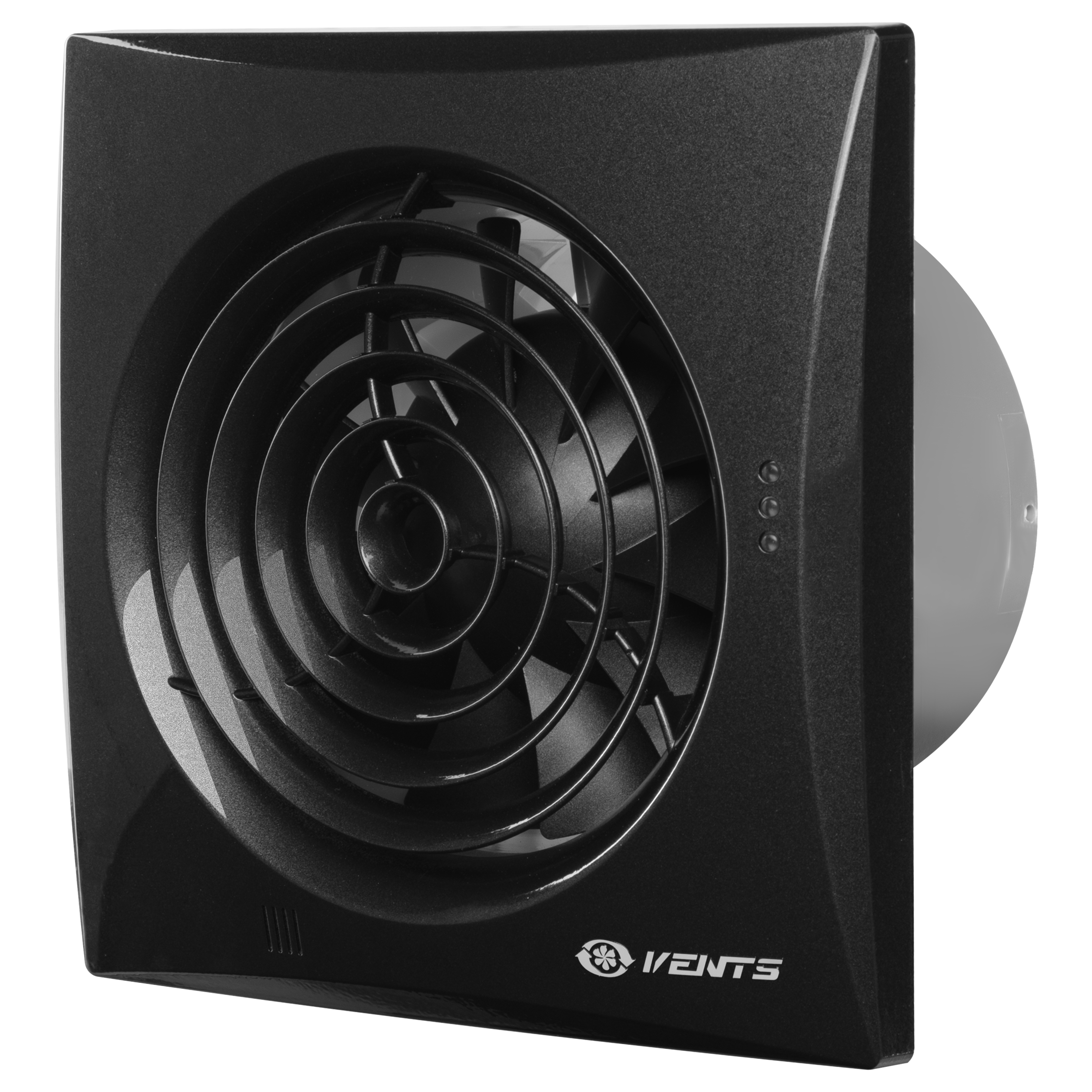 Чорний витяжний вентилятор Вентс 125 Квайт чорний сапфір