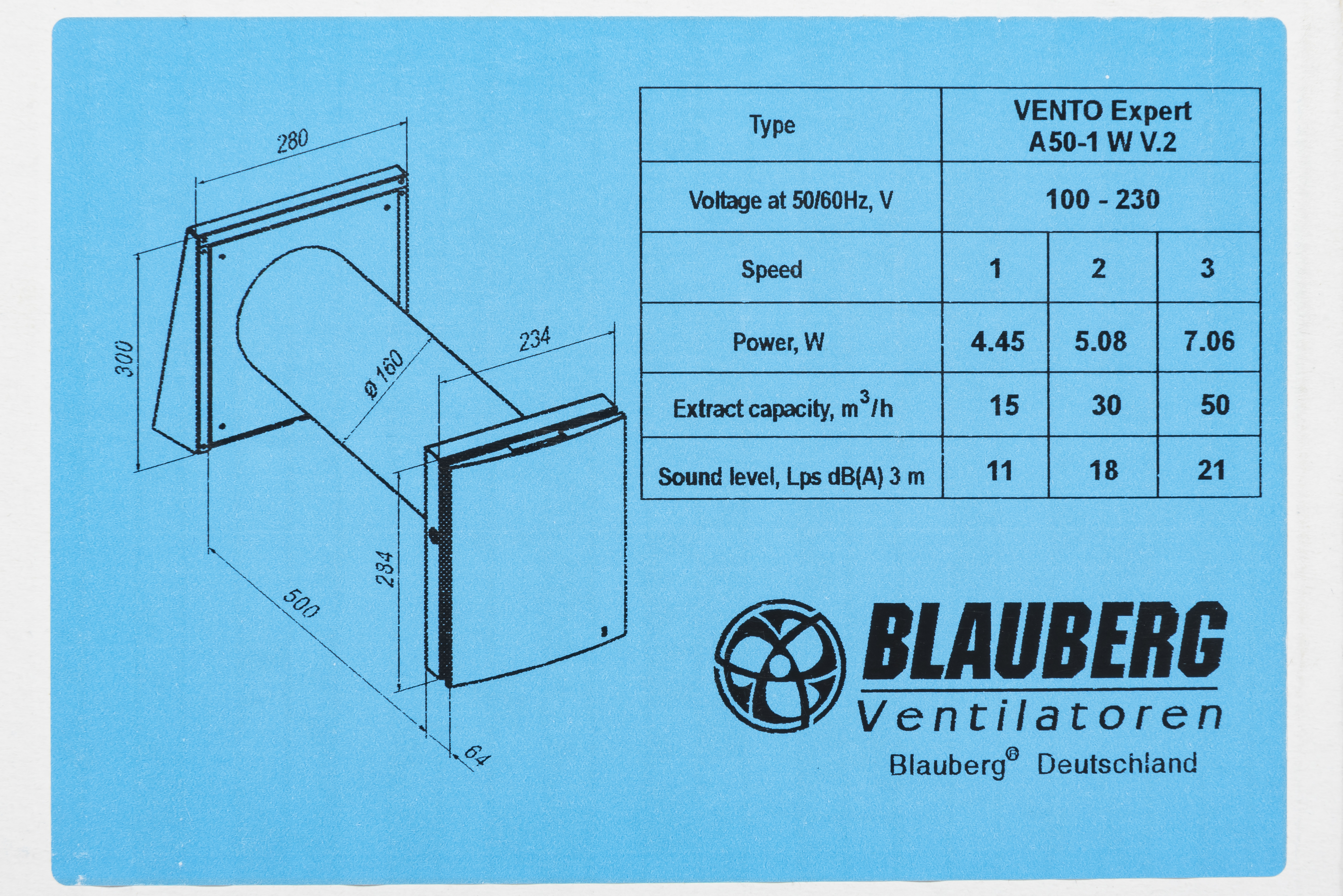 параметры Рекуператор Blauberg Vento Expert A50-1 W V.2 - фотография 21