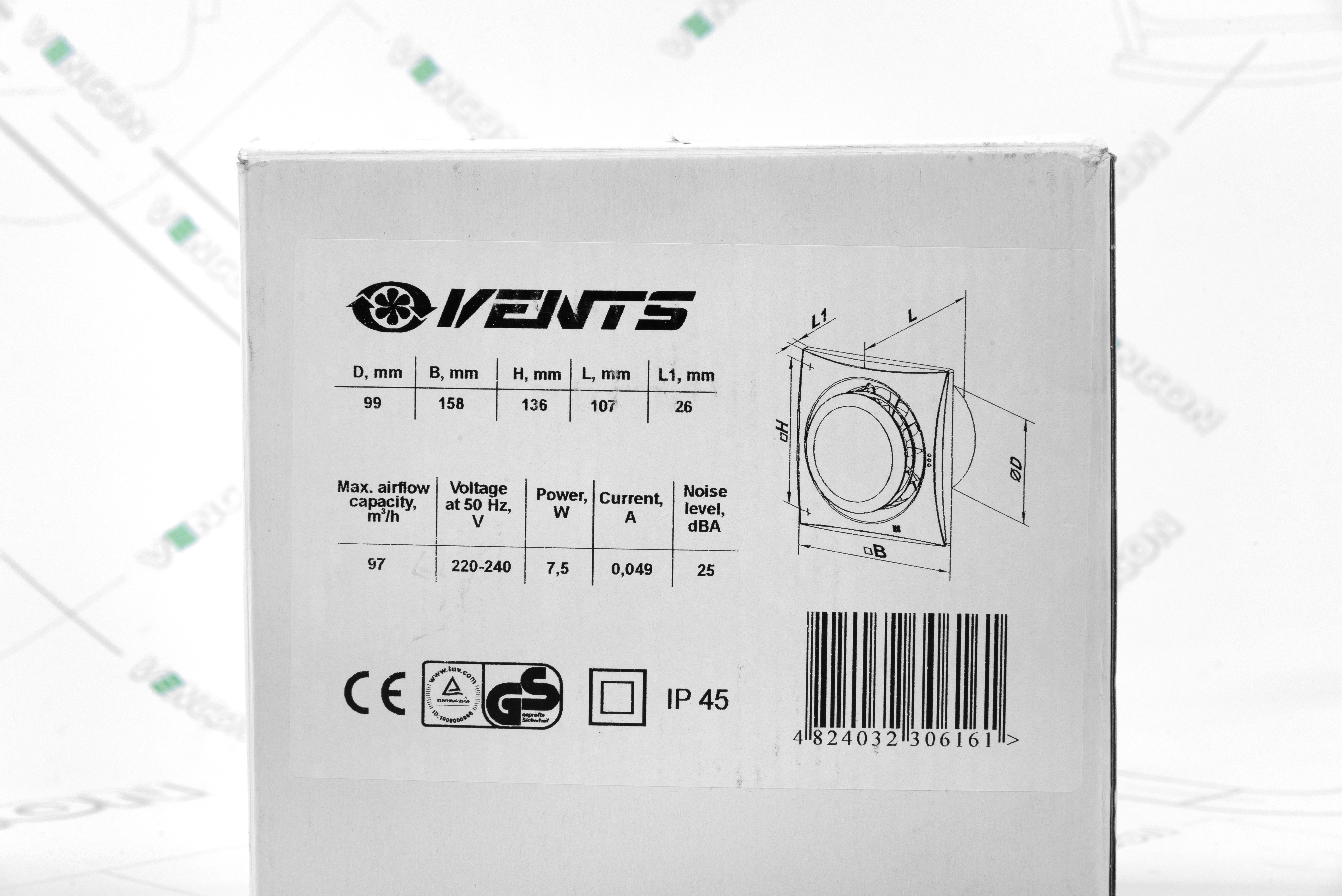 Витяжний вентилятор Вентс Квайт-Диск 100 зовнішній вигляд - фото 9