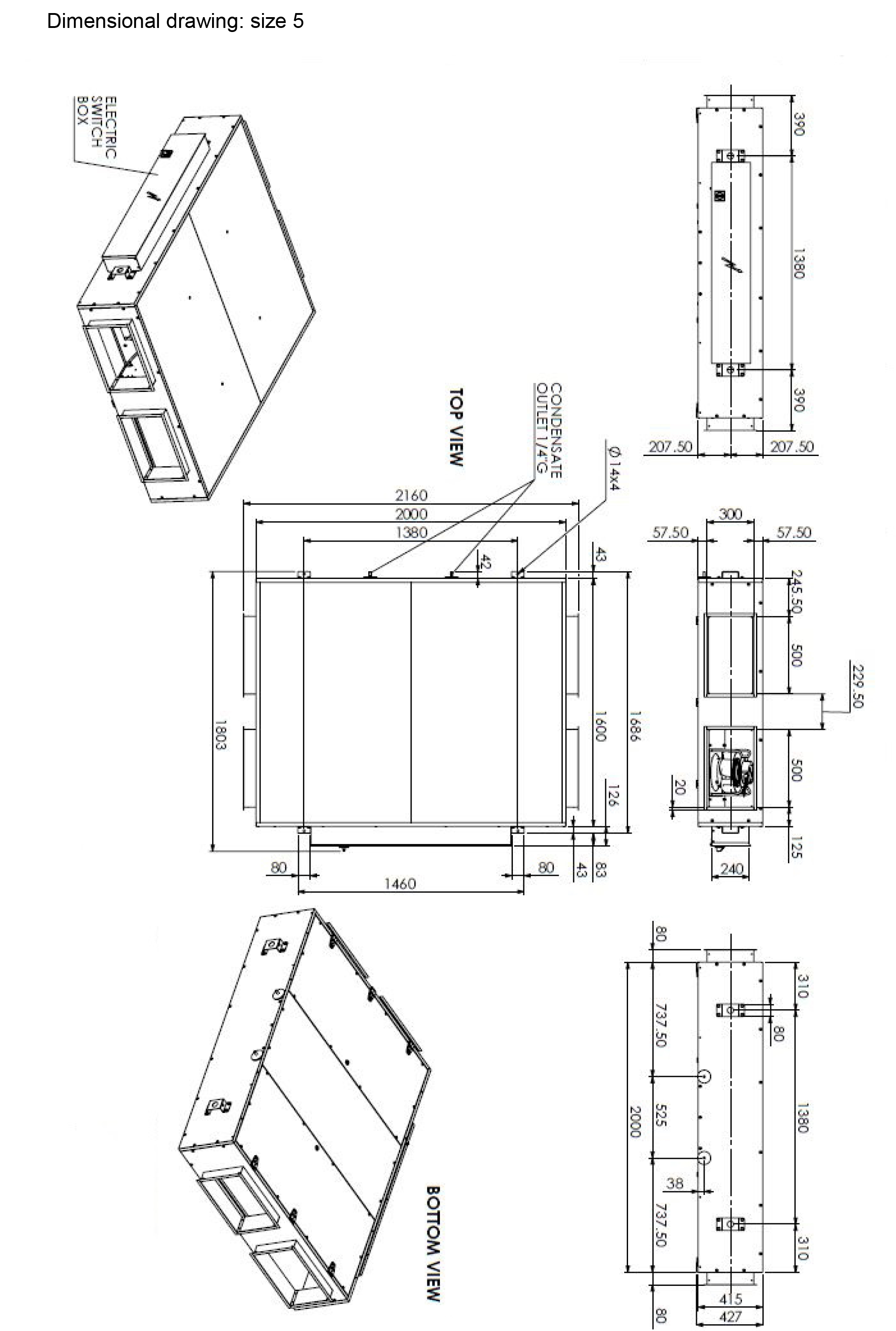 Daikin ALB05RBSNADBT00 Габаритные размеры