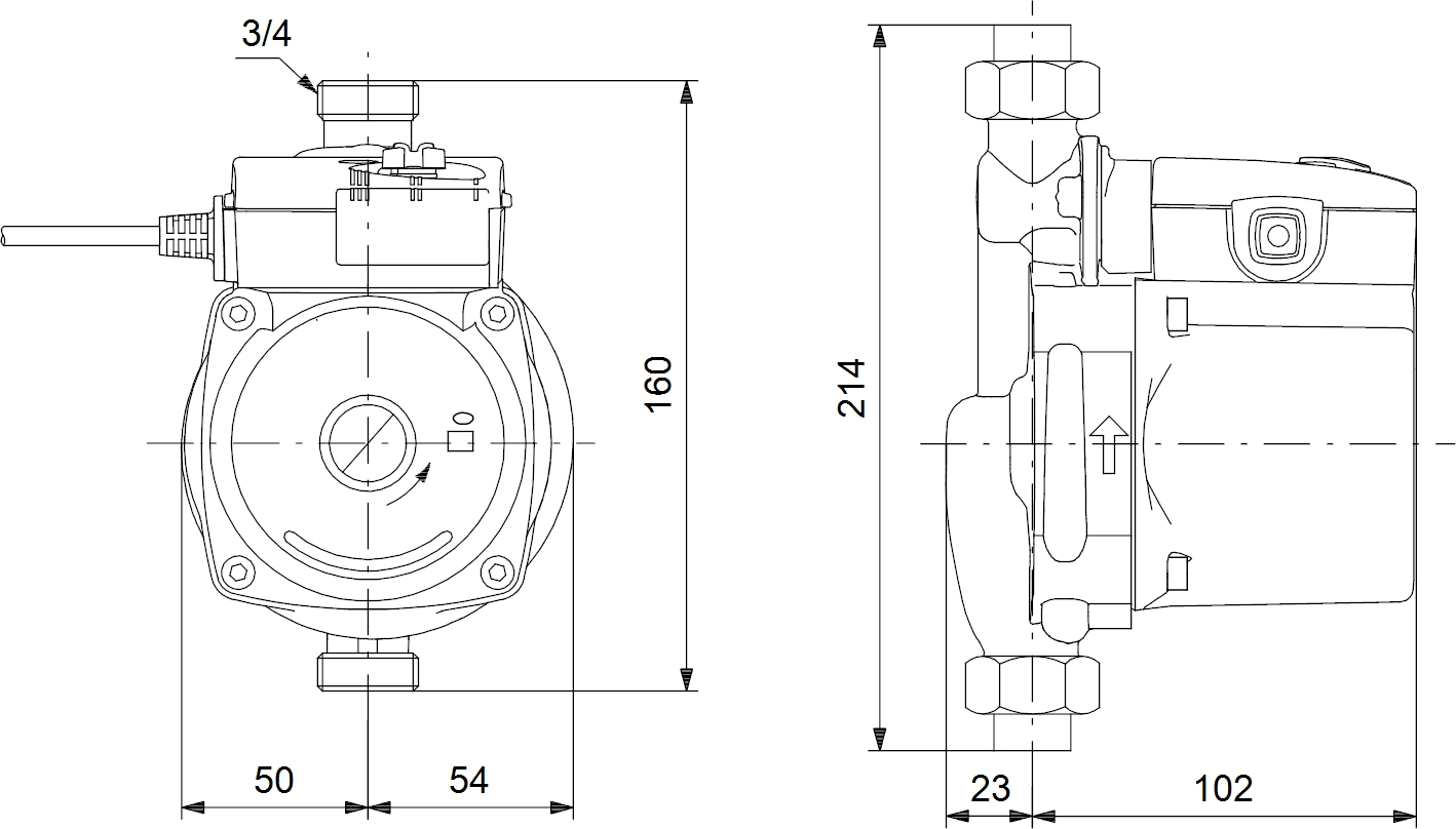 Grundfos UPA 15-90 N (99539041) Габаритні розміри