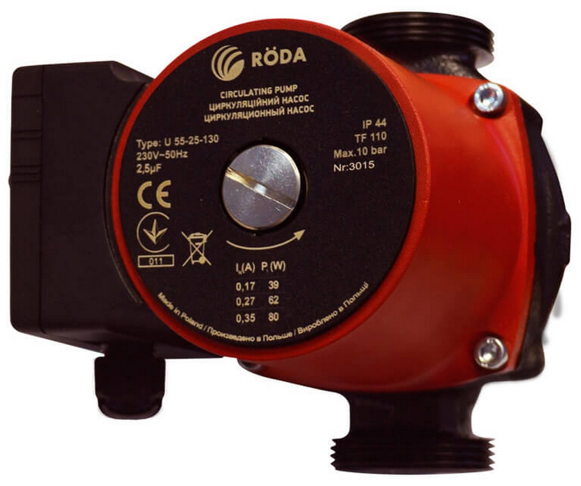 Циркуляційний насос Roda для газового котла Roda U55-25-180