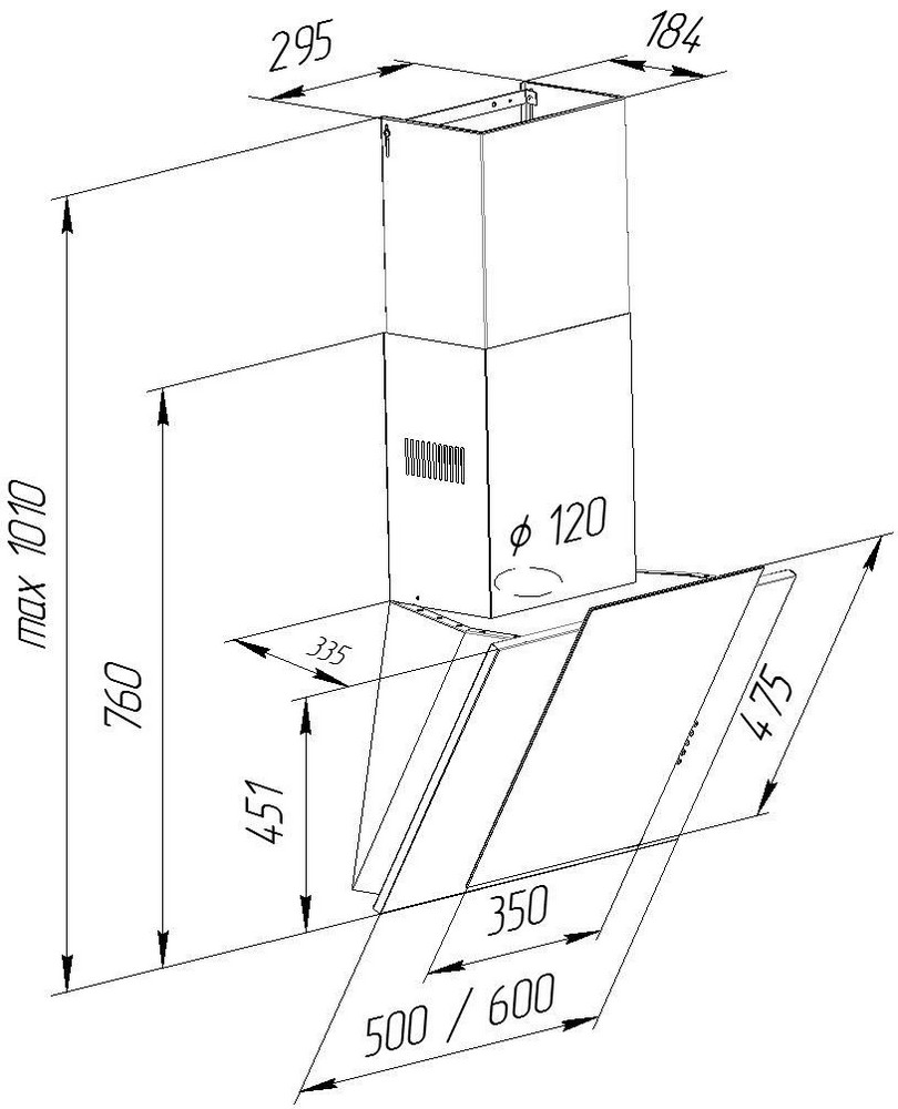 Pyramida NR-MV 60 M BL Габаритні розміри