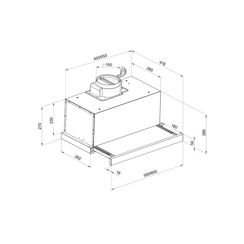 Pyramida TL 50 (1100) BL Габаритные размеры