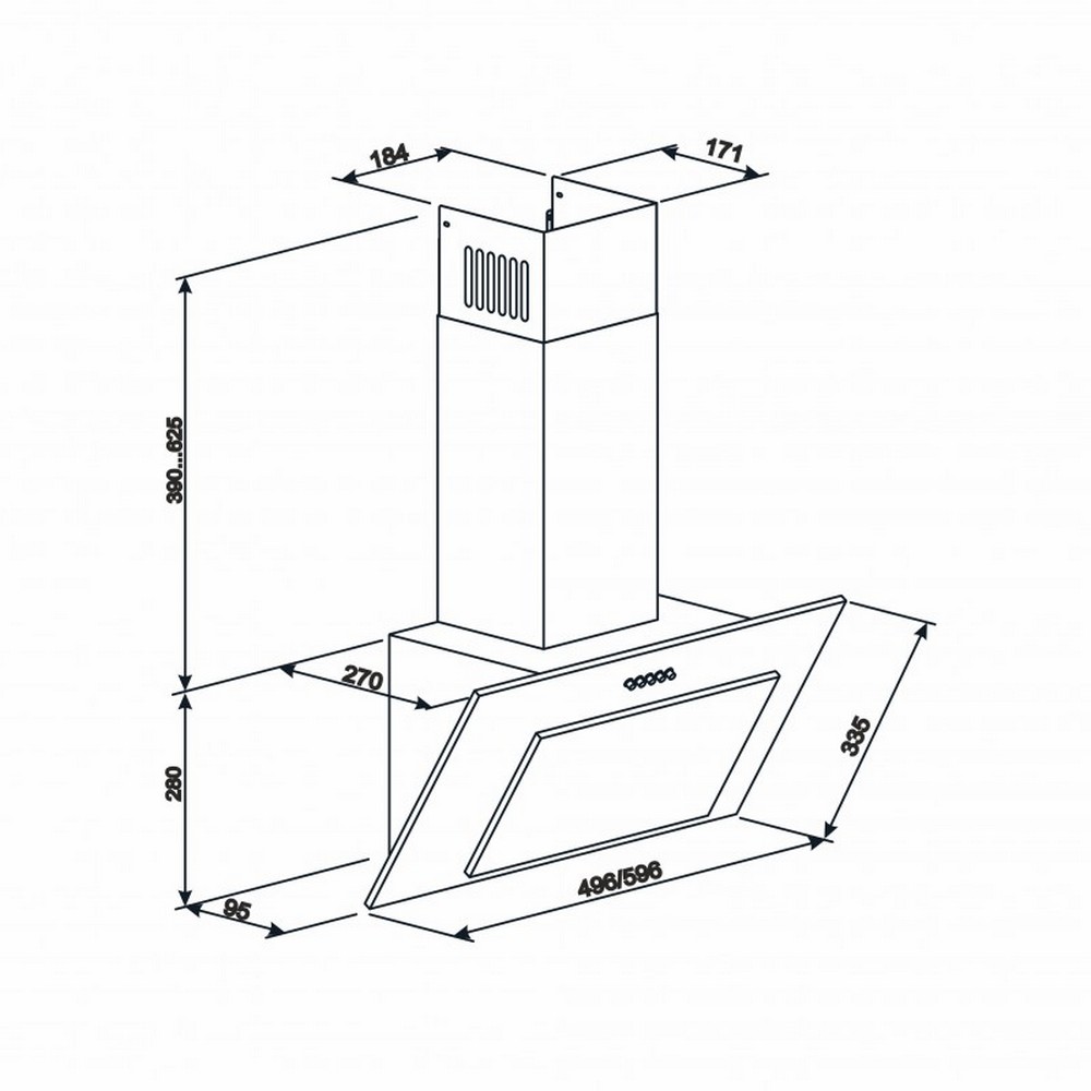 Eleyus Vertical 700 50 BL Габаритні розміри