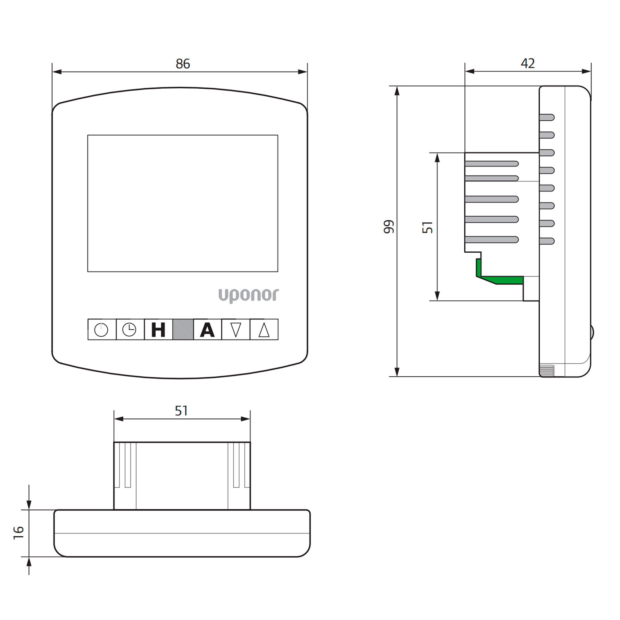 Терморегулятор Uponor Comfort E Digital Thermostat T-86 характеристики - фотография 7
