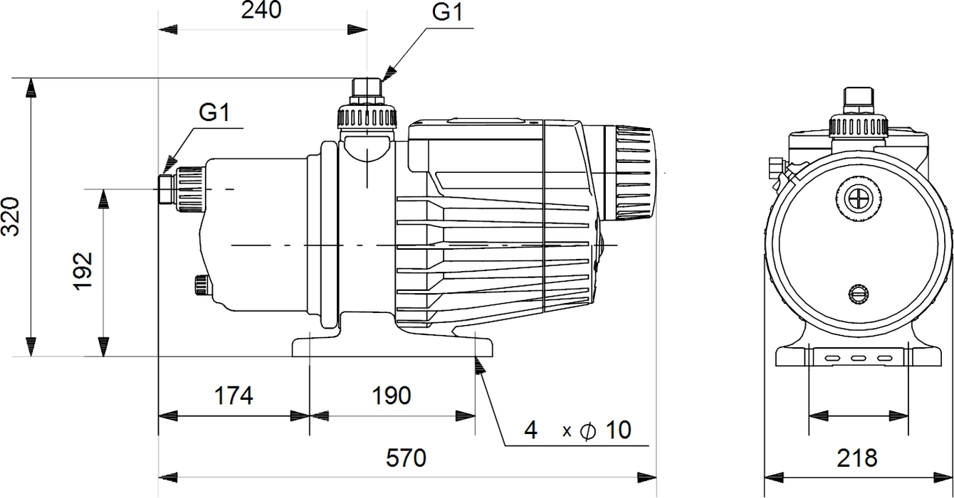 Grundfos MQ3-35 (96515412) Габаритні розміри