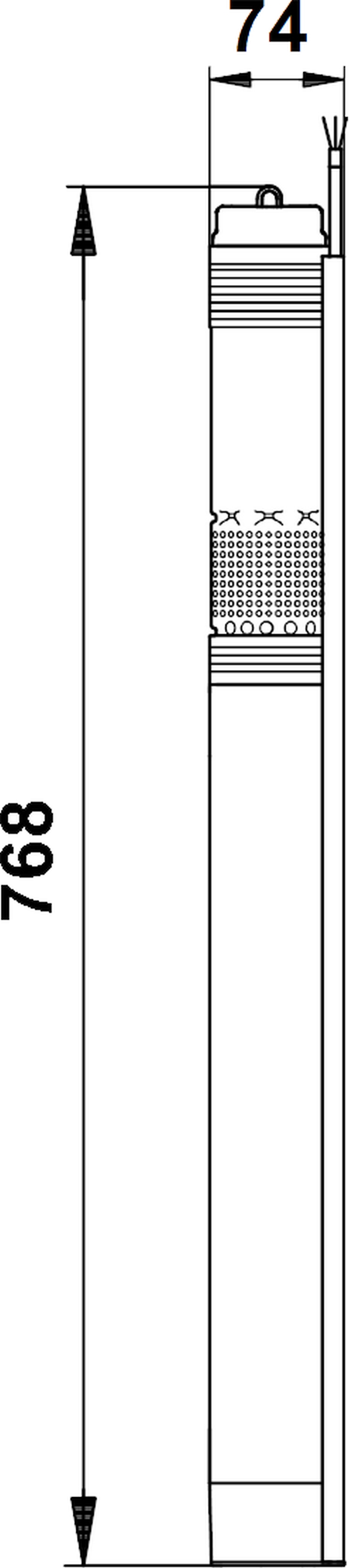 Grundfos SQE 2-70 (96510152) Габаритні розміри