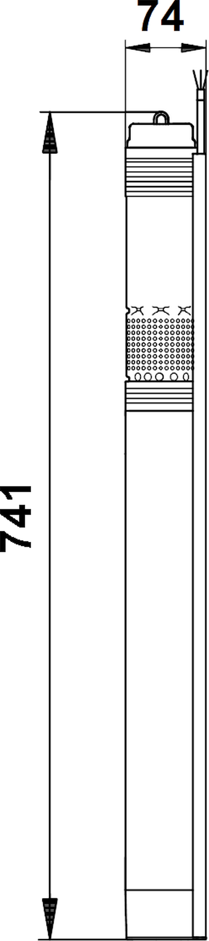 Grundfos SQE 2-55 (96524505) Габаритные размеры