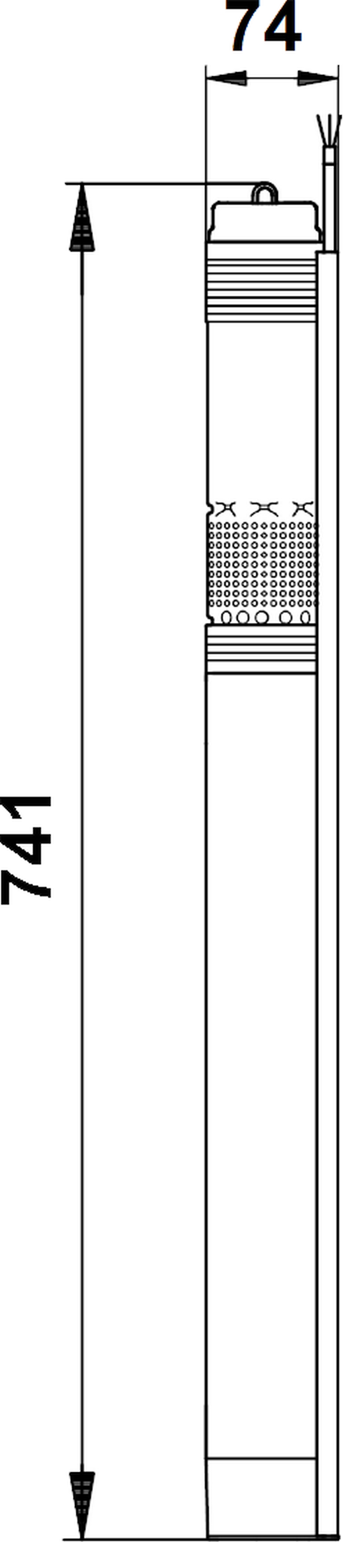 Grundfos SQ 3-30 (96510204) Габаритные размеры