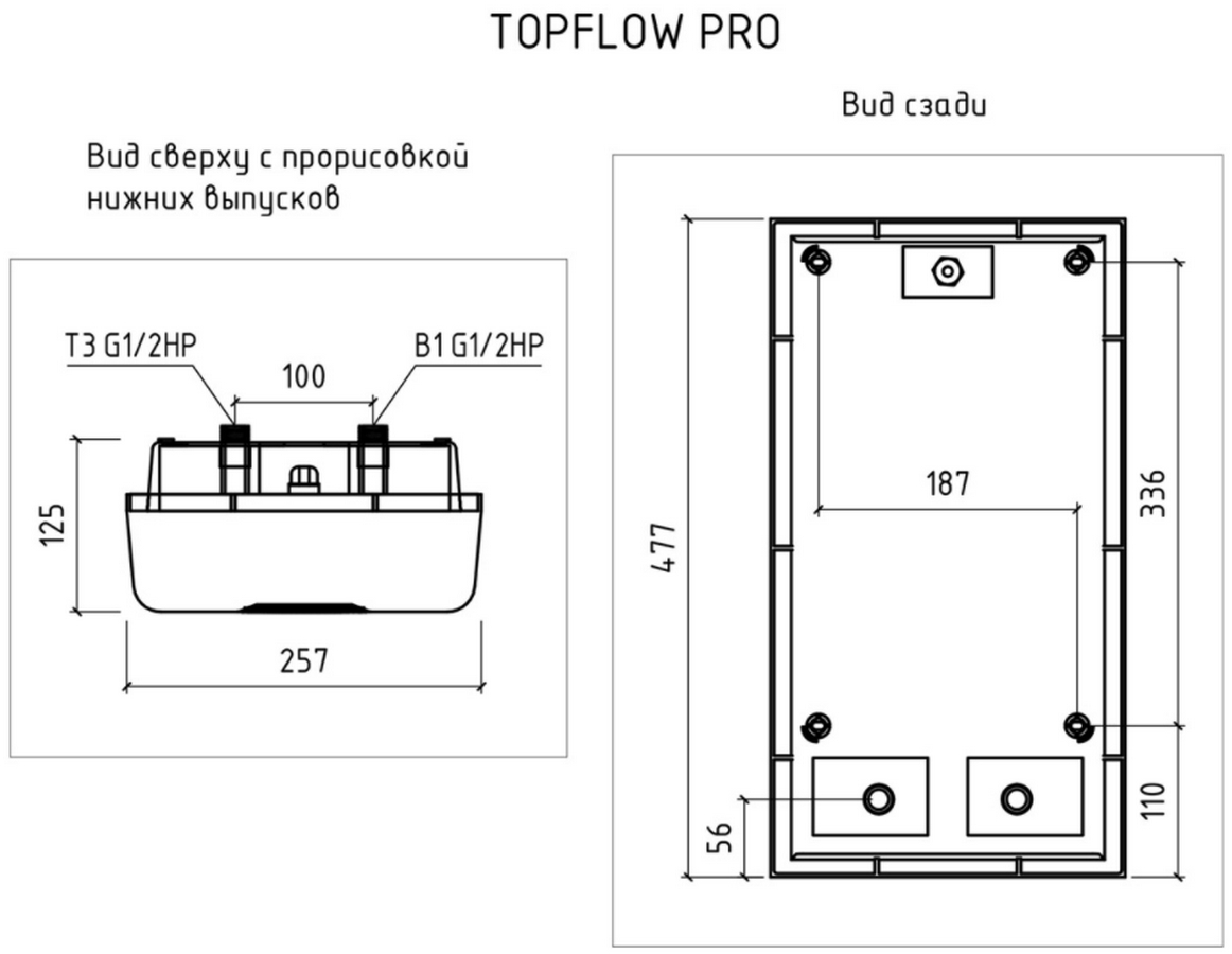 Thermex Topflow Pro 24000 Габаритные размеры