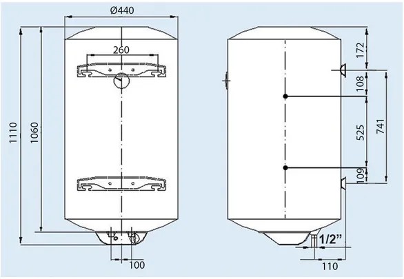Leov LCV Comby 120 l Габаритні розміри