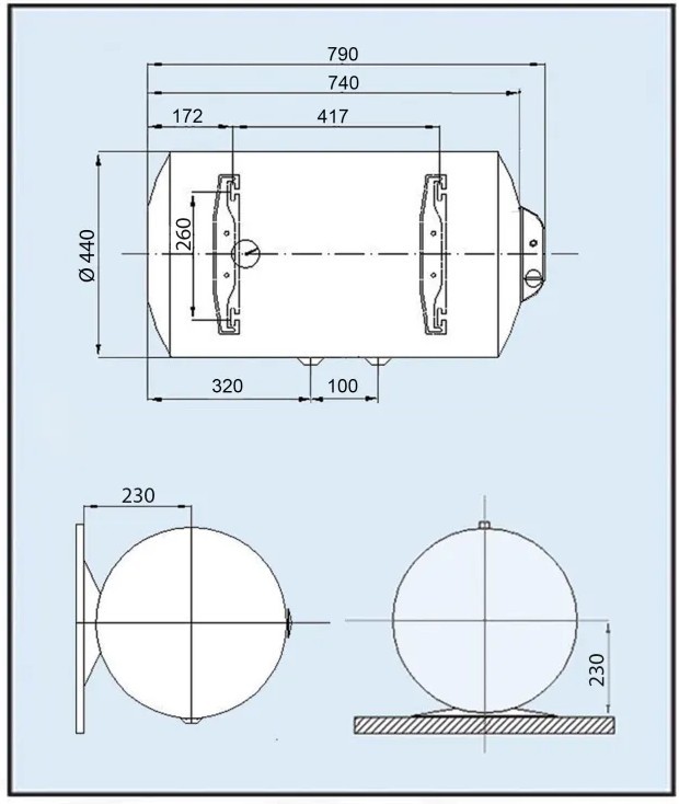 Leov LH 80 l Габаритные размеры