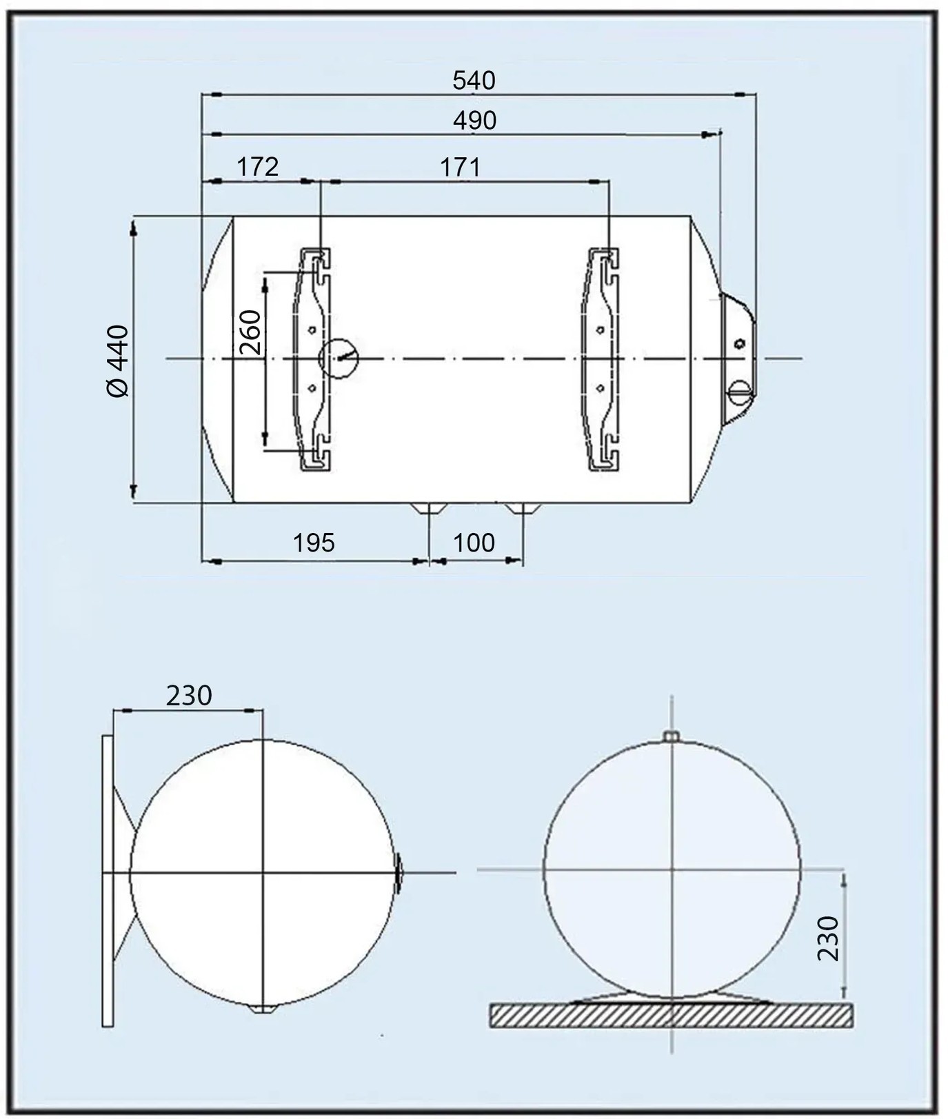 Leov LH Dry 50 l Габаритные размеры