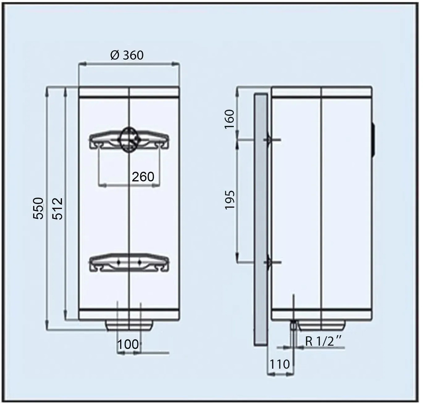 Leov LV Slim Dry 30 l Габаритные размеры