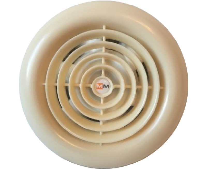 Витяжний вентилятор кольору шампань MMotors ММ 100 зі зворотним клапаном (кремовий)