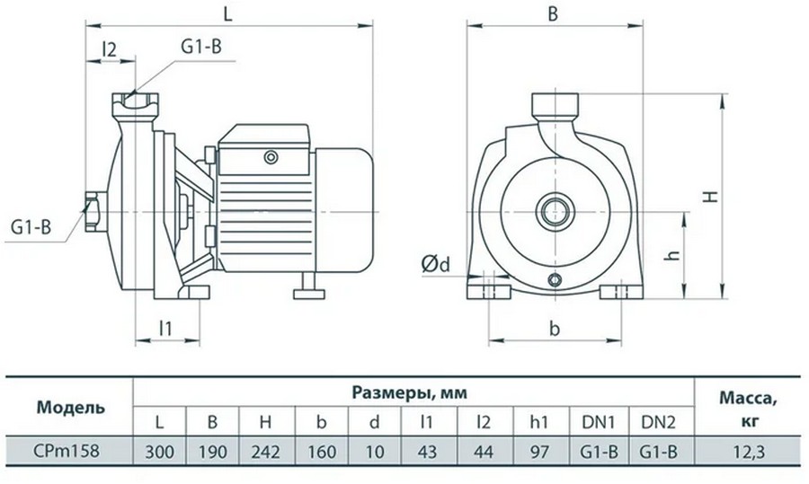 Rudes CPm 158 Габаритные размеры