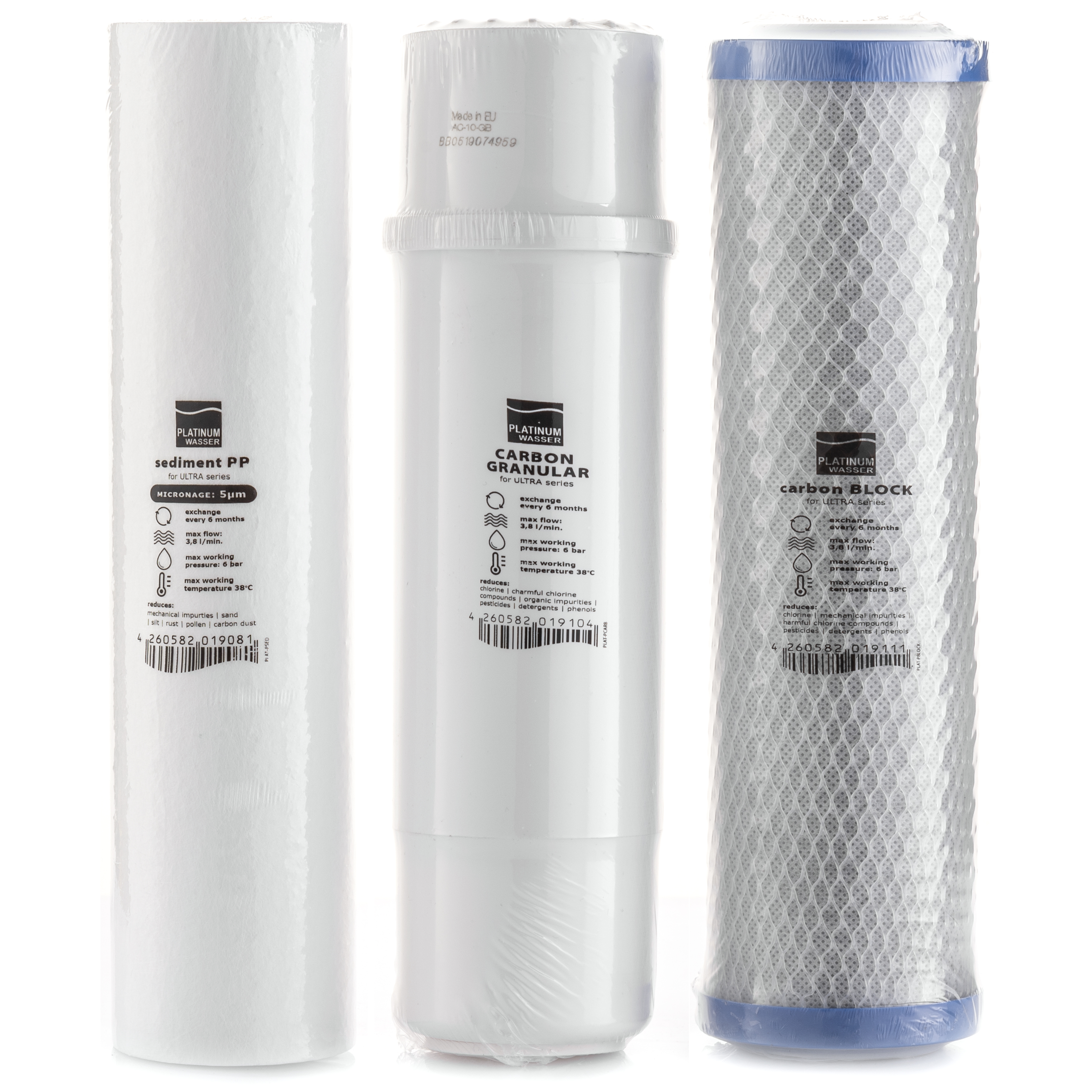 Комплект картриджей для фильтров Platinum Wasser комплект нижнего ряда для систем ULTRA (усиленная очистка)