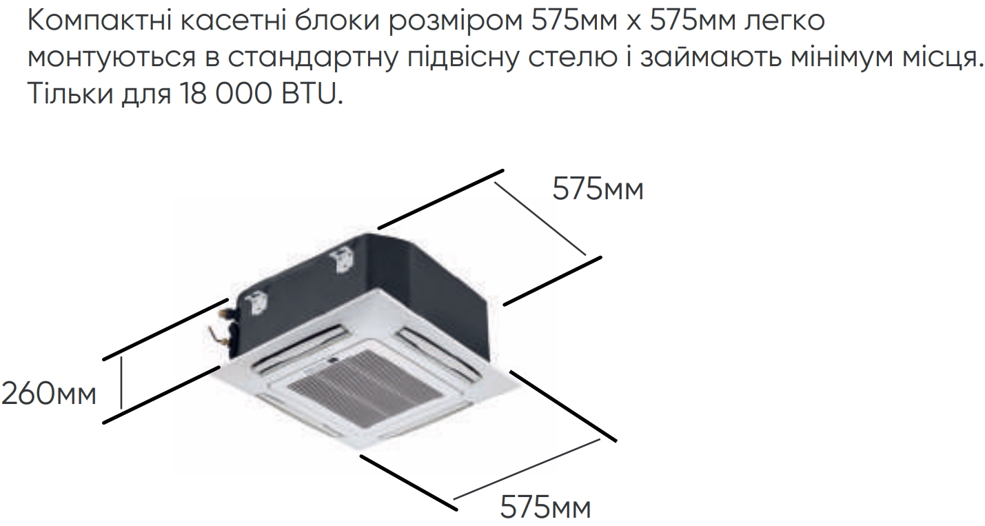 TCL TCC-18CHRA/UI/TCC-18HRA/UO Габаритні розміри