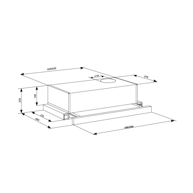 Eleyus Lotus 470 60 INOX Габаритные размеры