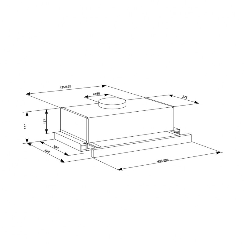 Eleyus Lotus 1000 50 INOX Габаритні розміри