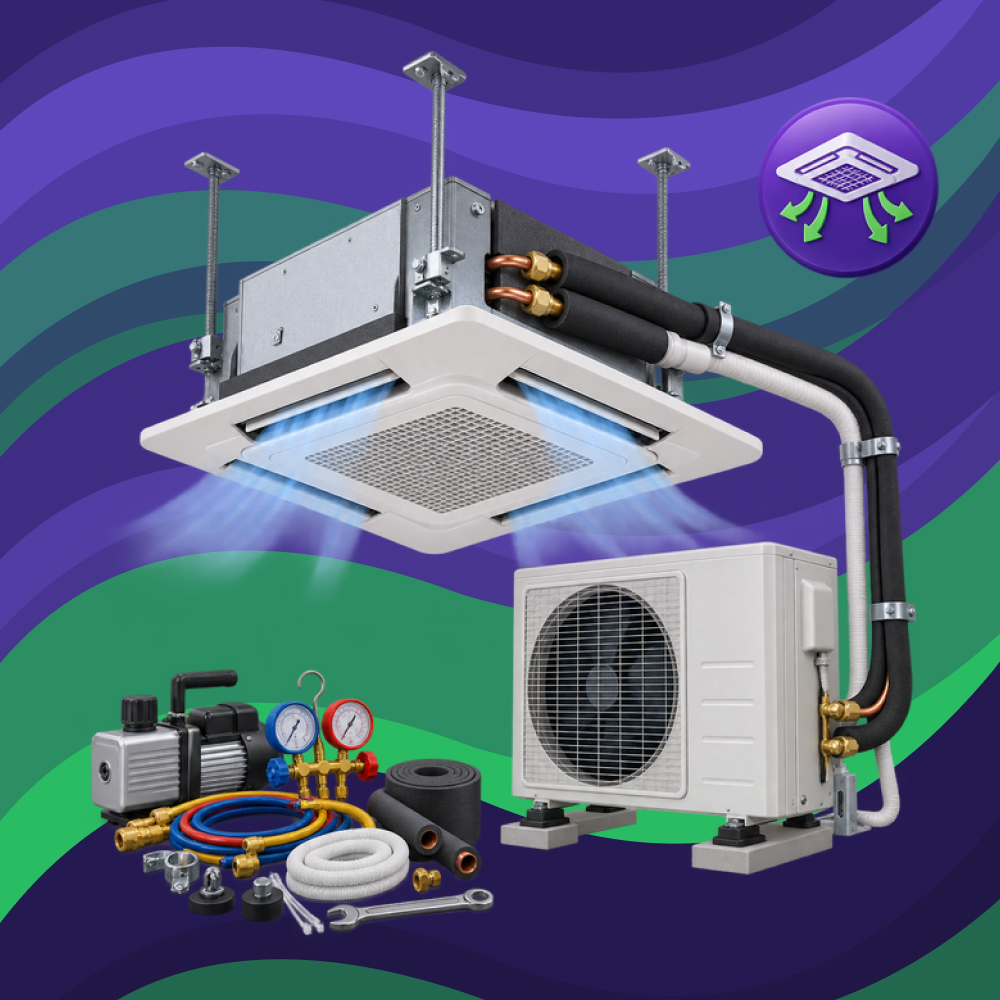 Стандартний монтаж касетного кондиціонера (9000 Btu)