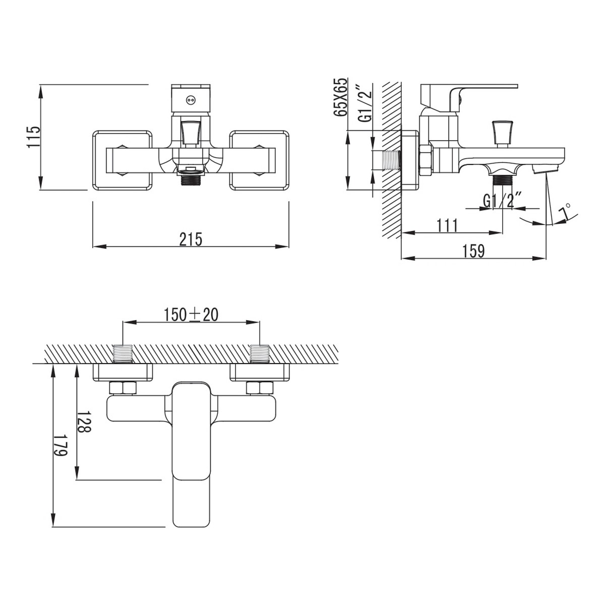 Смеситель для ванны Imprese Bilovec 10256 цена 4289.00 грн - фотография 2