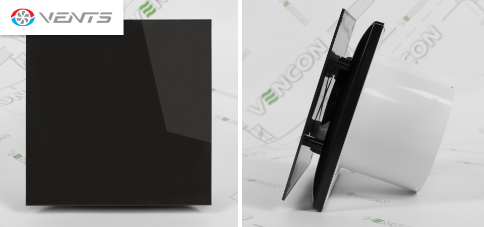 Вентс 125 Солід чорний сапфір - стильний вентилятор з низьким шумовим навантаженням