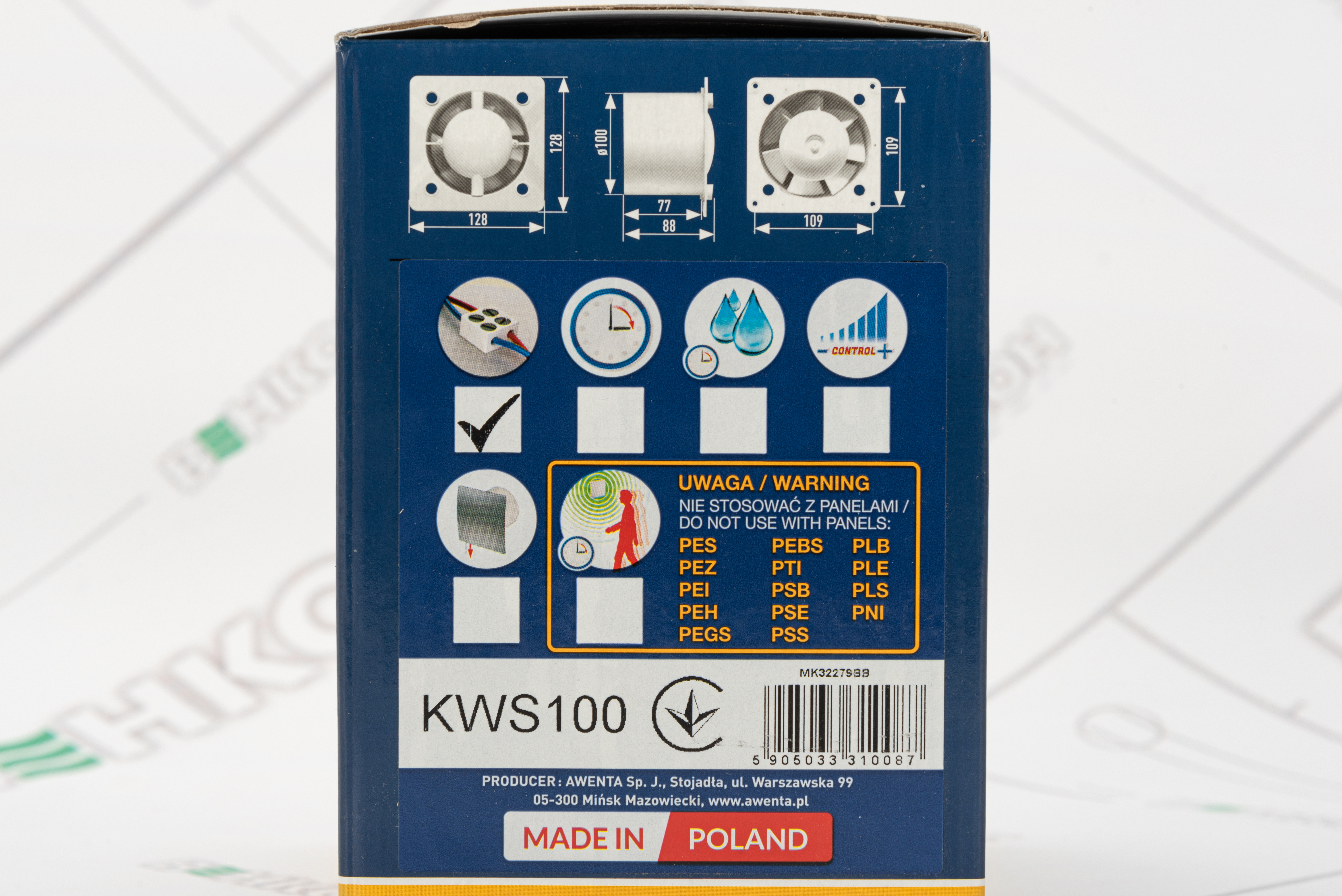 Витяжний вентилятор Awenta System+ Silent KWS100 зовнішній вигляд - фото 9