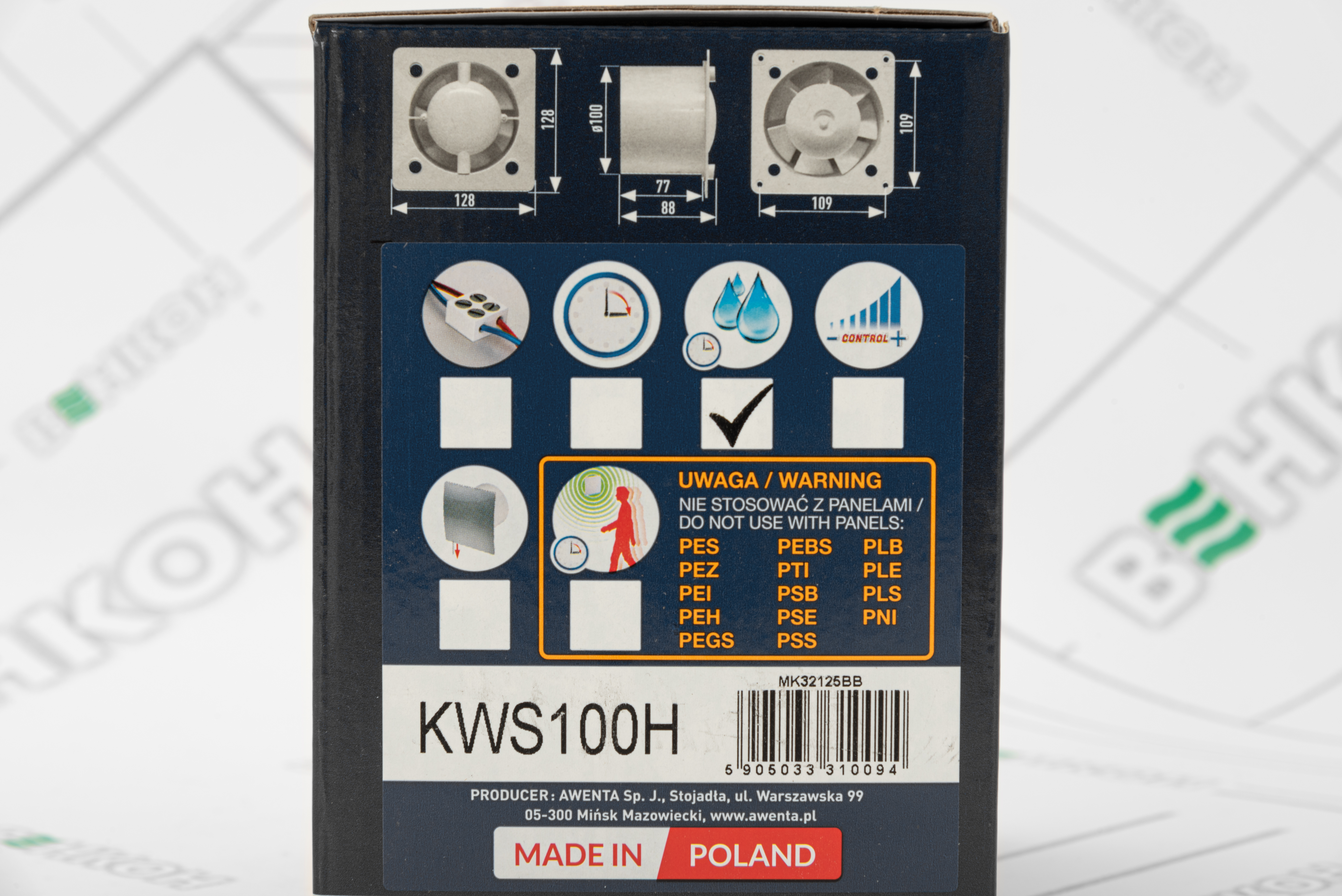 Вытяжной вентилятор Awenta System+ Silent KWS100H внешний вид - фото 9