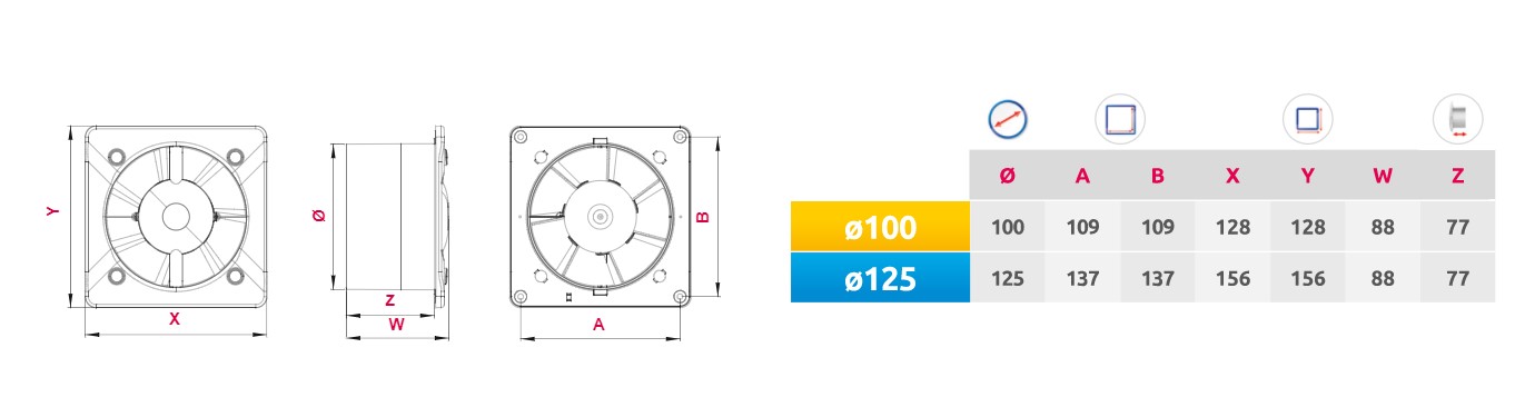 Awenta System+ Turbo KWT100T Габаритные размеры