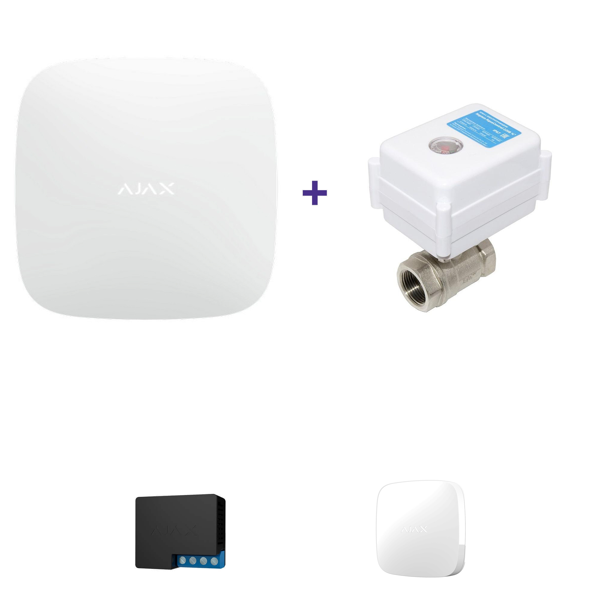 Система защиты от протечек воды Ajax Hub Plus + кран с электроприводом Neptun Aquacontrol 1/2 в интернет-магазине, главное фото