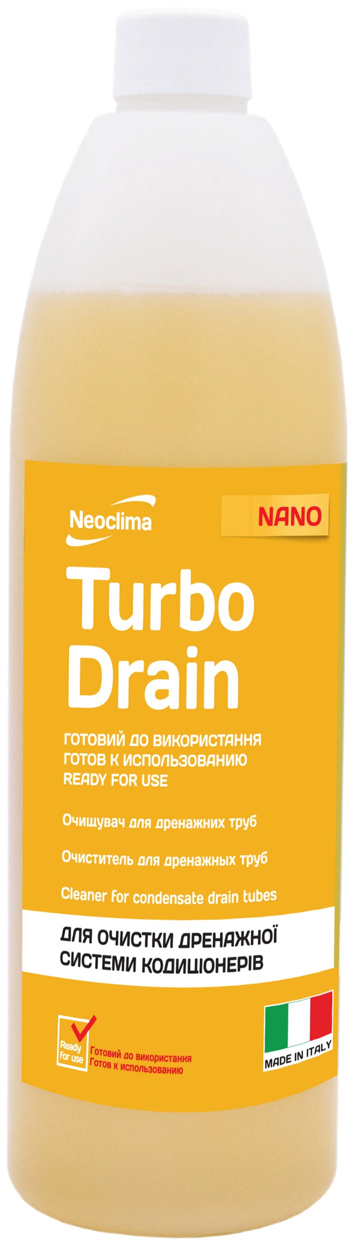 Купить очититель внутреннего блока Neoclima Тurbo Drain 1 л, готовый раствор в Житомире