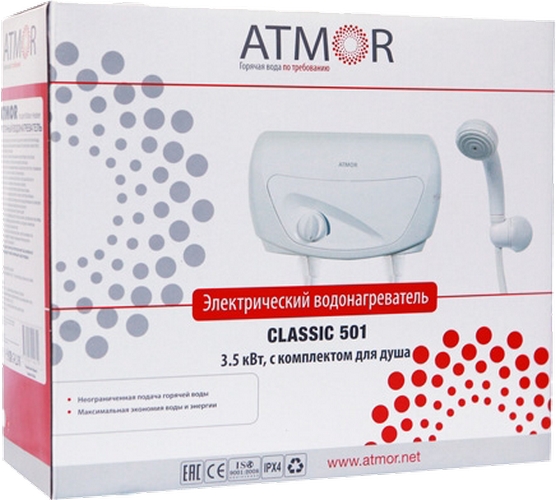 Проточний водонагрівач Atmor Classic 501 3,5 KW Shower відгуки - зображення 5