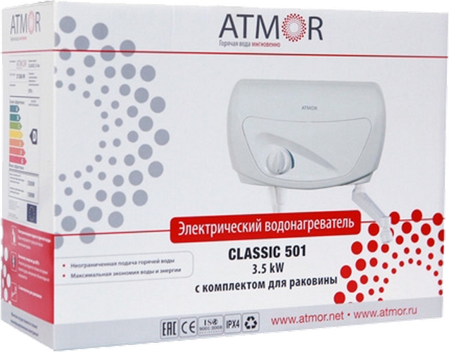 Проточный водонагреватель Atmor Classic 501 3,5 KW Tap характеристики - фотография 7