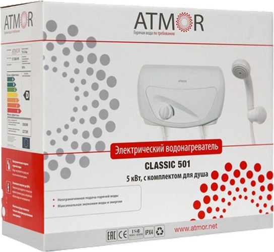 Проточный водонагреватель Atmor Classic 501 5 KW Shower отзывы - изображения 5