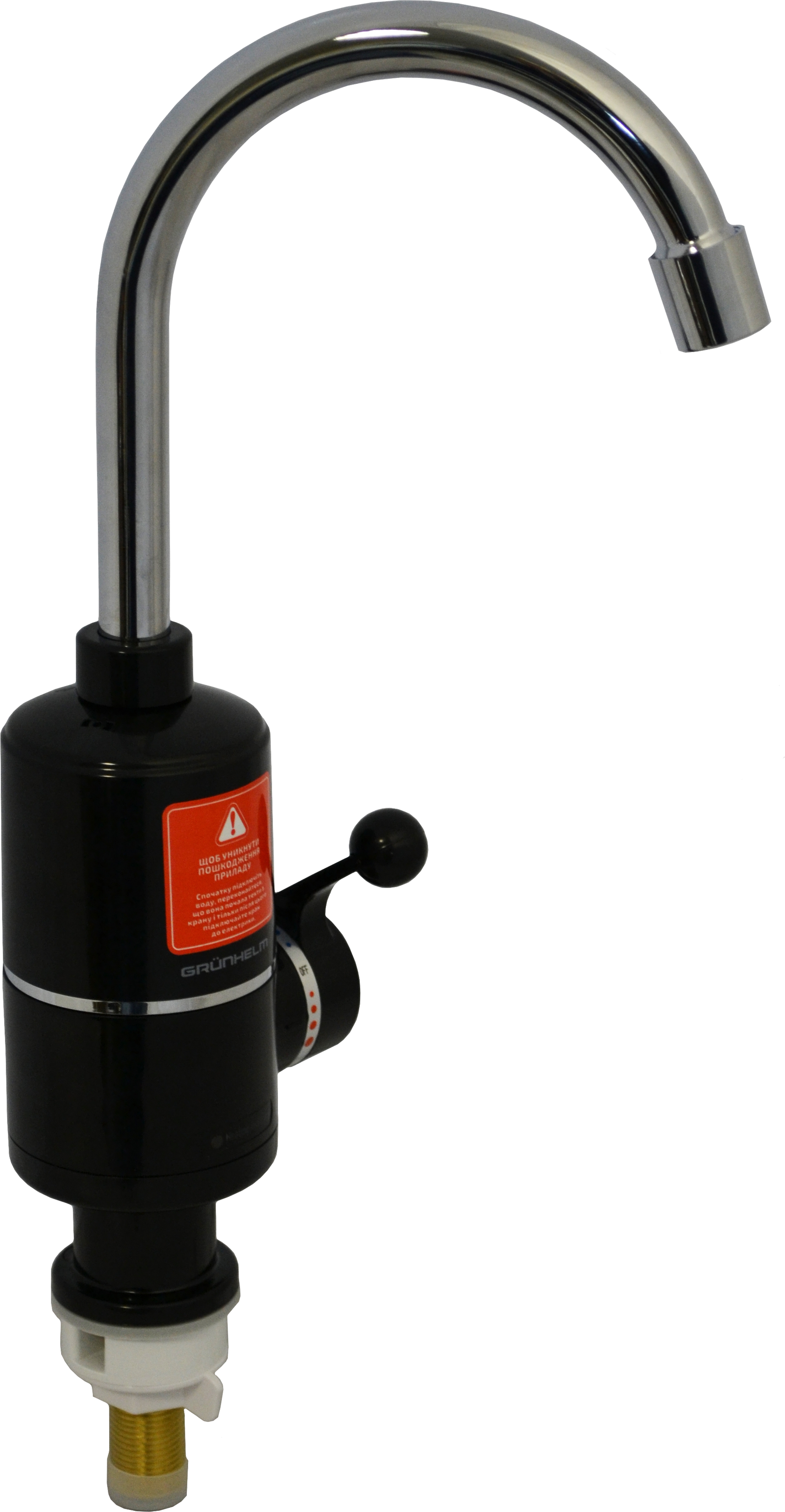 Проточный кран водонагреватель Grunhelm EWH-1X-3G-BLC