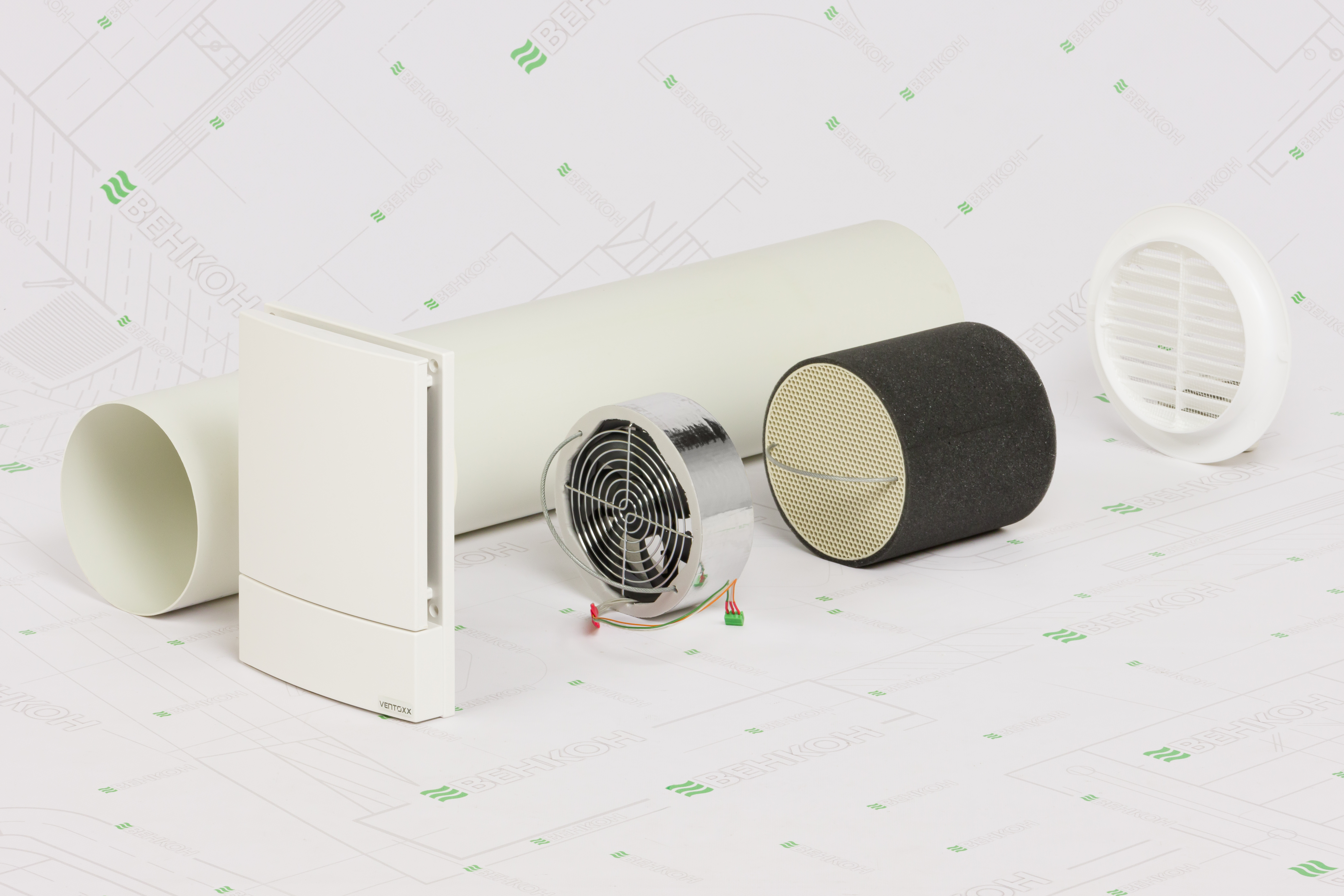 Комплект рекуператоров Ventoxx Harmony 2шт. с пультом ДУ с пластиковой решеткой 0,5 m цена 14202 грн - фотография 2