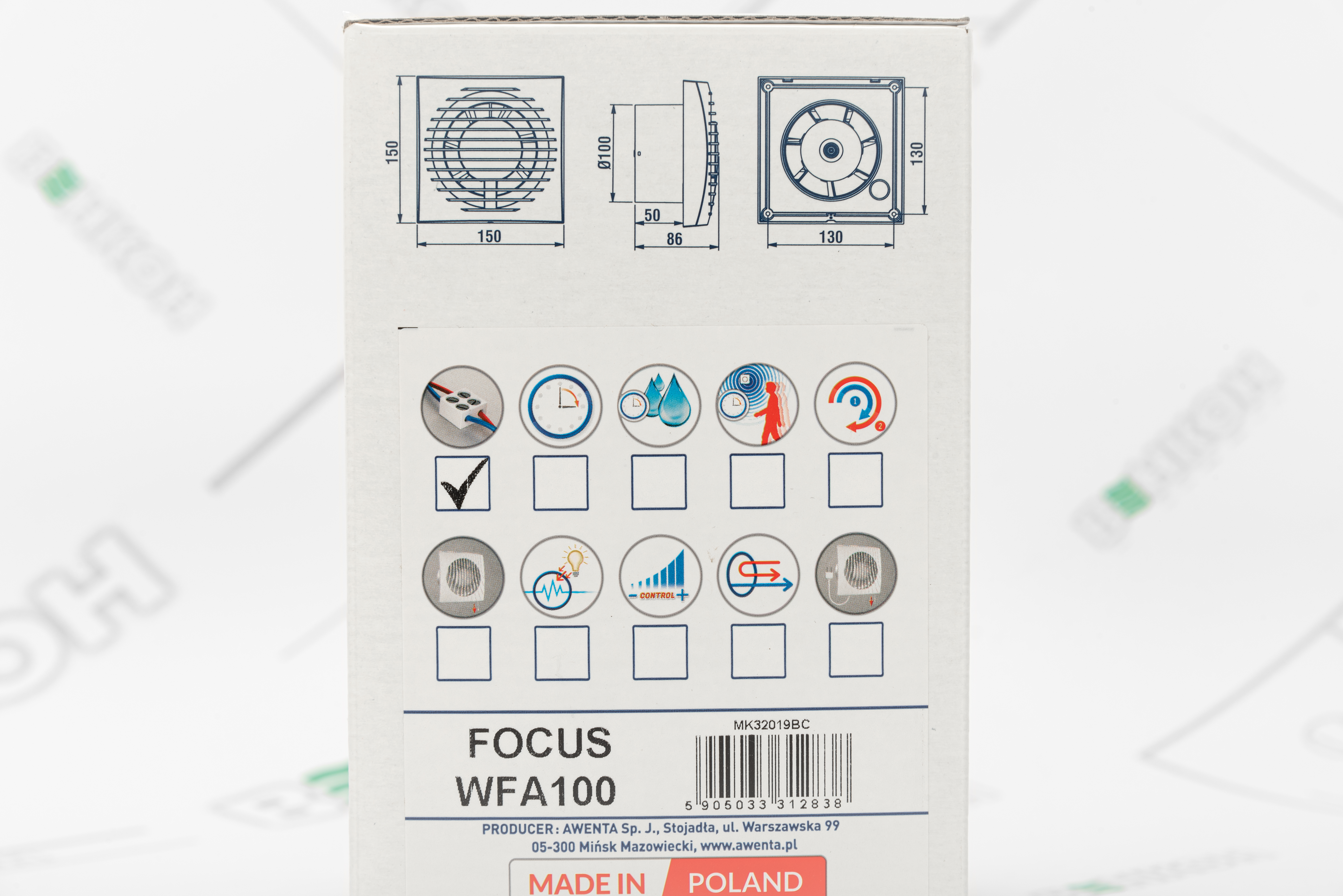Вытяжной вентилятор Awenta Focus WFA100 внешний вид - фото 9
