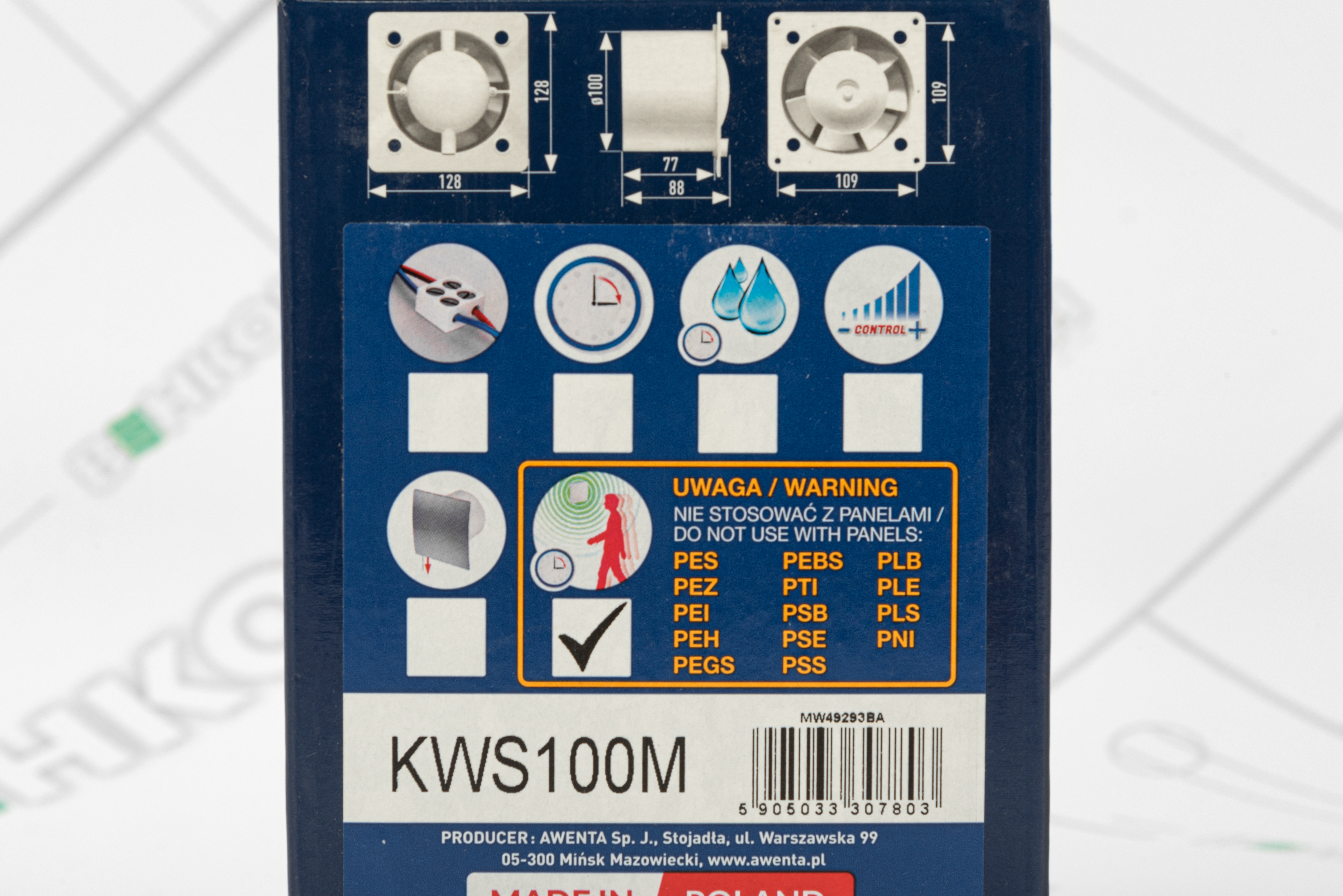 Вытяжной вентилятор Awenta System+ Silent KWS100M внешний вид - фото 9