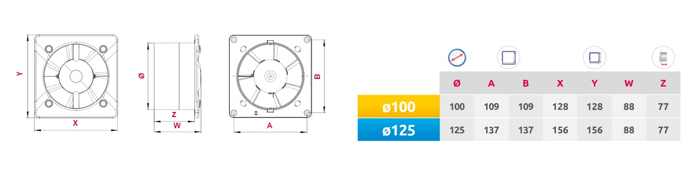 Awenta System+ Turbo KWT125CTR Габаритные размеры