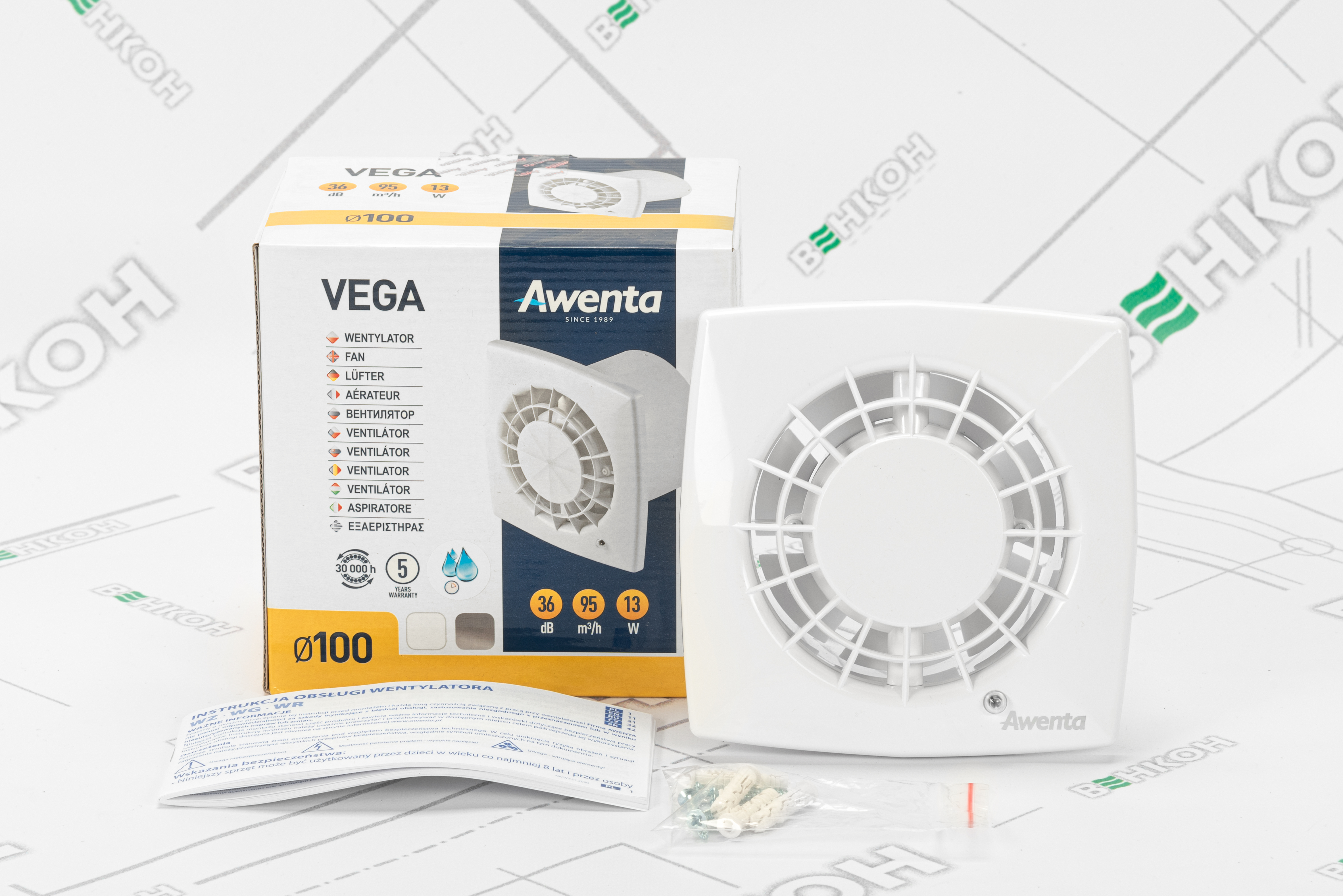 Вытяжной вентилятор Awenta Vega WGB100H внешний вид - фото 9