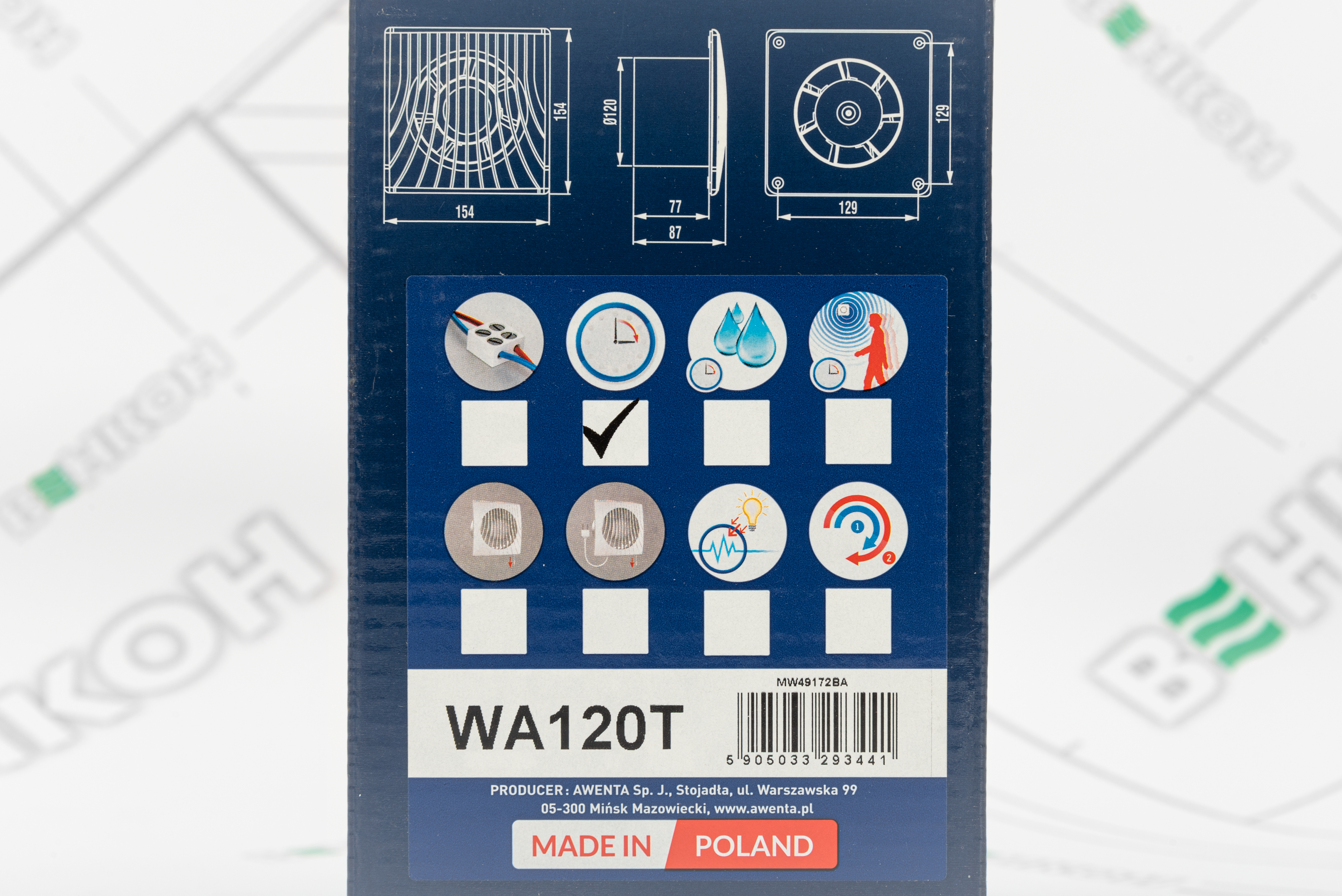 Вытяжной вентилятор Awenta WA120T обзор - фото 8