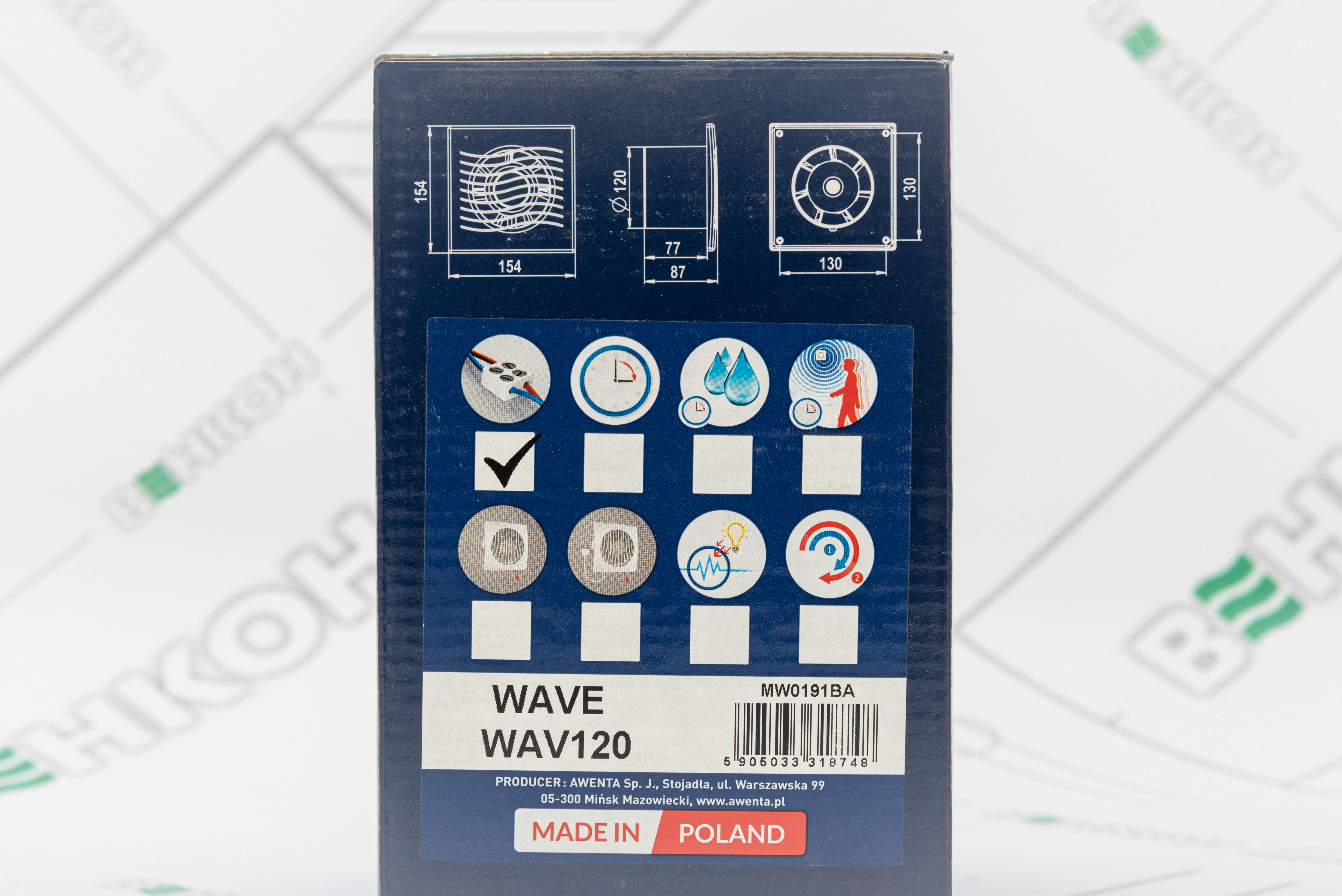 Витяжний вентилятор Awenta Wave WAV120 зовнішній вигляд - фото 9